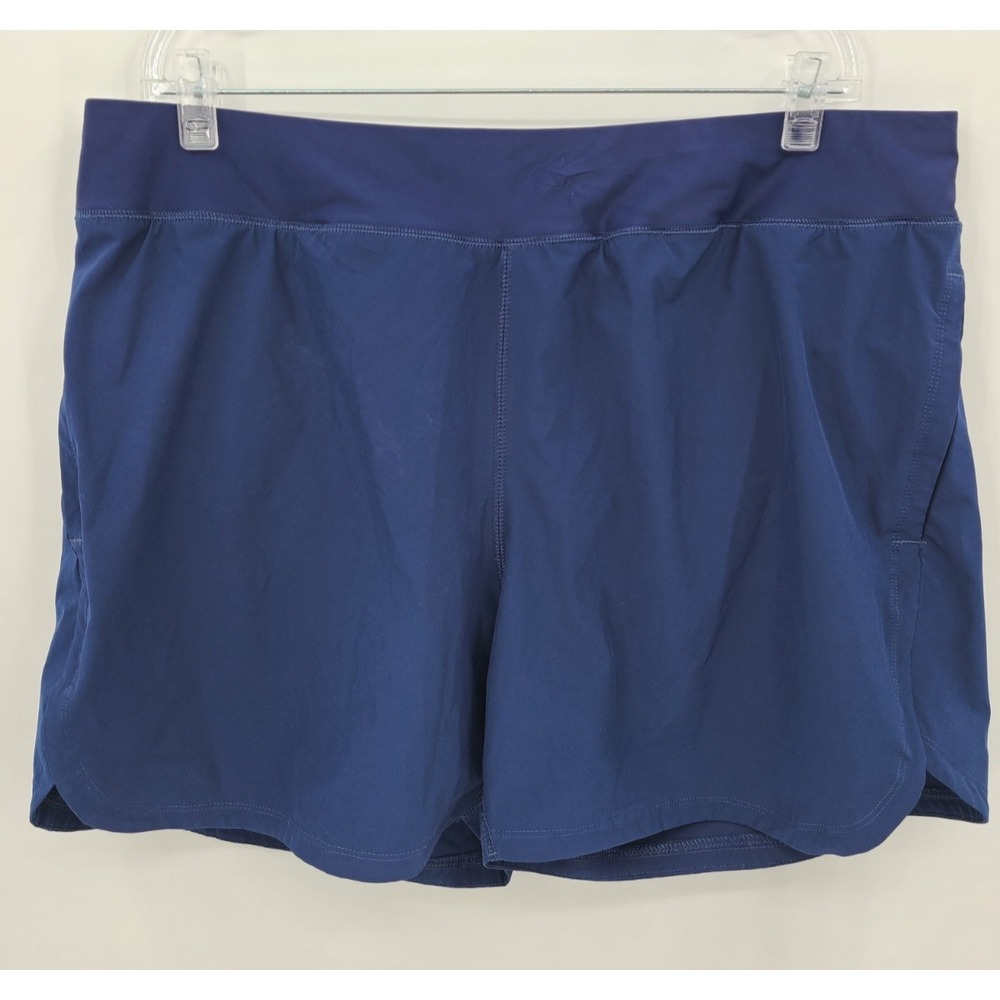 Lands' End Womens Swimsuit Shorts Bottoms 18 XL Blue Pool Swim Vacation Pockets